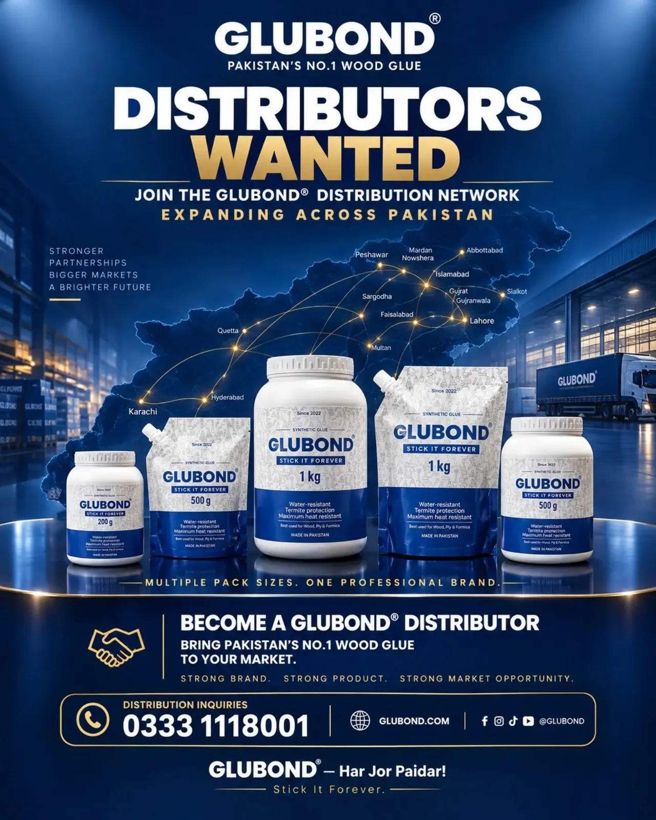 GLUBOND Opens Distribution Opportunities for Partners Across Pakistan